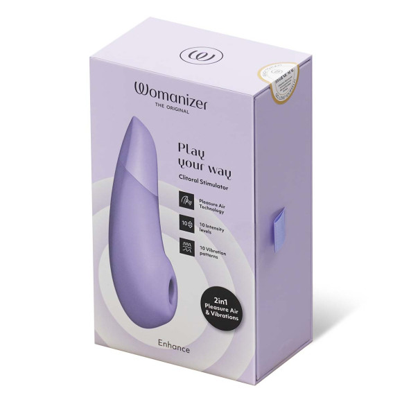 Сиреневый бесконтактный клиторальный стимулятор Womanizer Enhance с вибрацией Сиреневый бесконтактный клиторальный стимулятор Womanizer Enhance с вибрацией