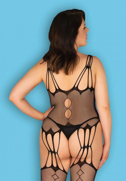 Эффектный боди-комбинезон с имитацией чулок и вырезами Эффектный боди-комбинезон с имитацией чулок и вырезами