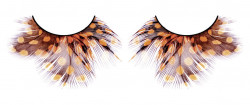 Жёлто-коричневые пушистые ресницы-перья
