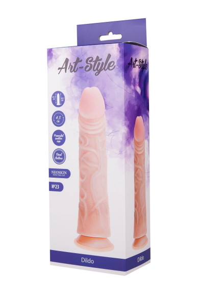 Упругий и рельефный фаллоимитатор на присоске ART-Style №23 - 22,5 см. Упругий и рельефный фаллоимитатор на присоске ART-Style №23 - 22,5 см.