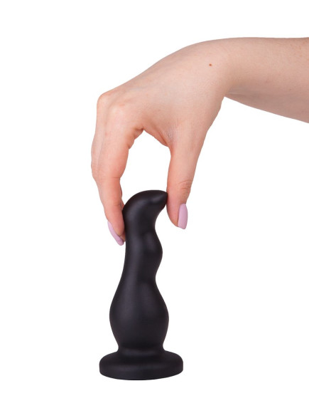 Чёрный анальный стимулятор для массажа простаты - 13,5 см. Чёрный анальный стимулятор для массажа простаты - 13,5 см.
