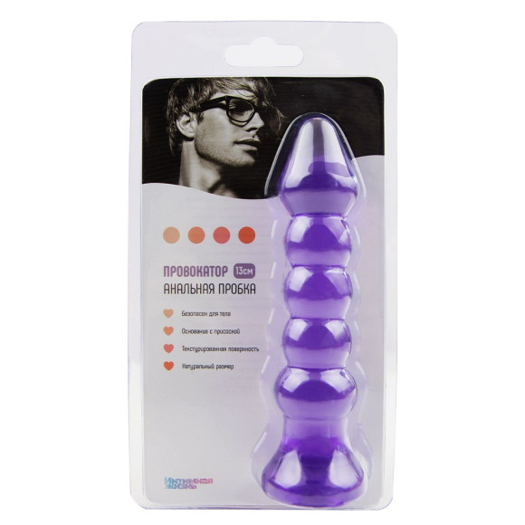 Фиолетовый анальный стимулятор «Провокатор» - 13,5 см. Фиолетовый анальный стимулятор «Провокатор» - 13,5 см.