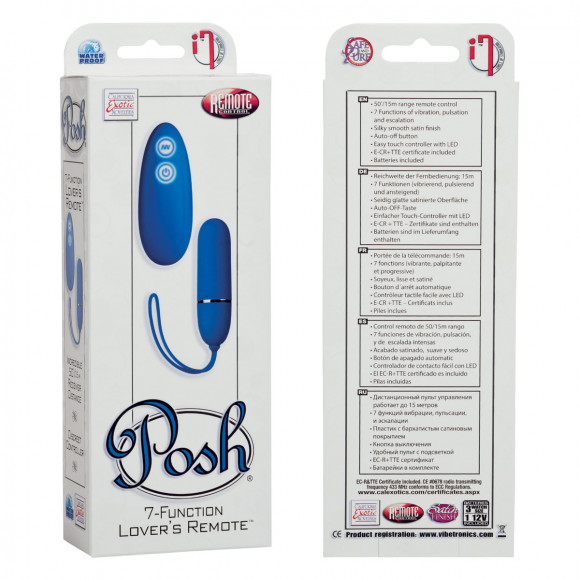 Синяя вибропуля Posh 7-Function Lovers Remotes Синяя вибропуля Posh 7-Function Lovers Remotes