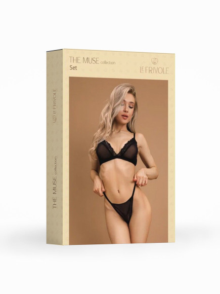 Сетчатый комплект с отделкой кружевом Сетчатый комплект с отделкой кружевом