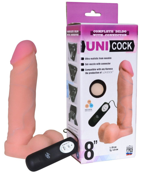 Фаллическая насадка Харнесс UNICOCK 8 с вибрацией - 20 см. Фаллическая насадка Харнесс UNICOCK 8 с вибрацией - 20 см.