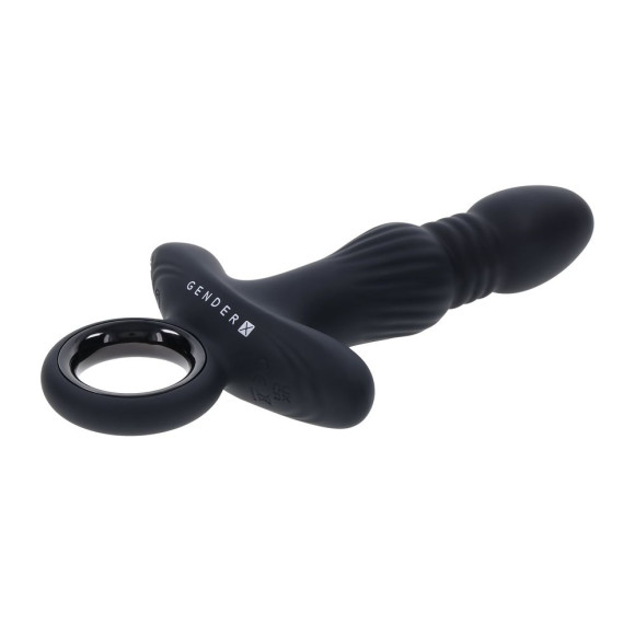 Черный анальный вибростимулятор с поступательными движениями Slayer - 20 см. Черный анальный вибростимулятор с поступательными движениями Slayer - 20 см.