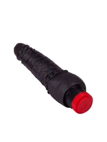 Чёрный виброфаллос с шипами у основания - 17,8 см. Чёрный виброфаллос с шипами у основания - 17,8 см.