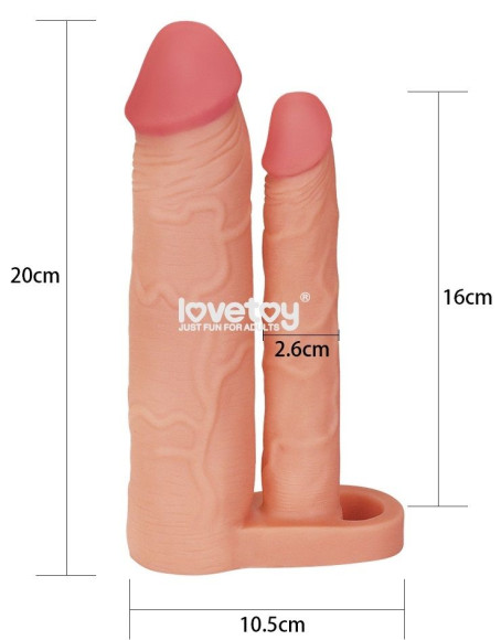 Телесная насадка для двойного проникновения Add 2 Pleasure X Tender Double Penis Sleeve - 20 см. Телесная насадка для двойного проникновения Add 2 Pleasure X Tender Double Penis Sleeve - 20 см.