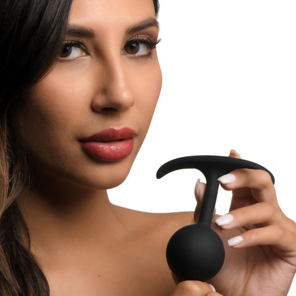 Черная анальная пробка с утяжелением Premium Silicone 3.9 Weighted Round Plug - 9,9 см. Черная анальная пробка с утяжелением Premium Silicone 3.9 Weighted Round Plug - 9,9 см.