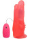 Розовый анально-вагинальный вибромассажёр с проводным пультом - 17 см.