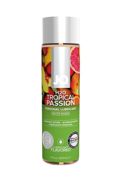 Лубрикант на водной основе с ароматом тропических фруктов JO Flavored Tropical Passion - 120 мл.