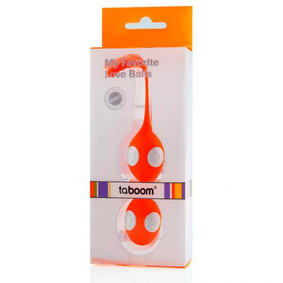 Стильные оранжевые вагинальные шарики Love Balls Стильные оранжевые вагинальные шарики Love Balls
