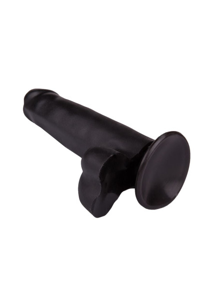 Фаллоимитатор чёрного цвета на присоске - 16,5 см. Фаллоимитатор чёрного цвета на присоске - 16,5 см.