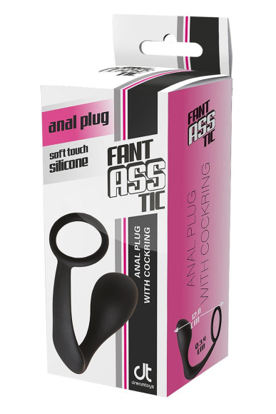 Черное эрекционное кольцо с анальной пробкой Anal Plug With Cockring Черное эрекционное кольцо с анальной пробкой Anal Plug With Cockring