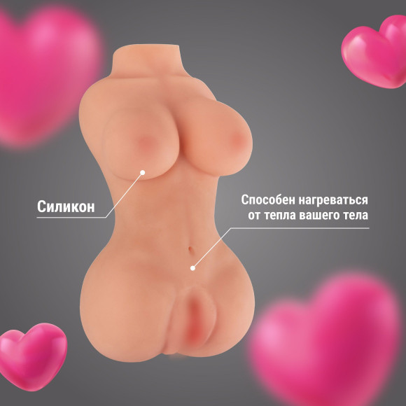 Мужской реалистичный мастурбатор-торс