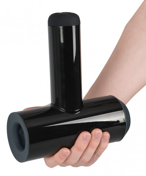 Черный мастурбатор с удобной ручкой Masturbator with 2 Functions
