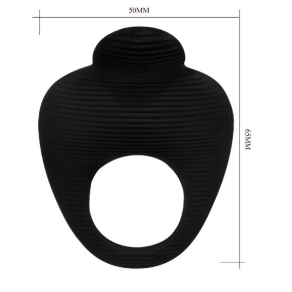 Чёрное эрекционное виброкольцо Thimble Чёрное эрекционное виброкольцо Thimble