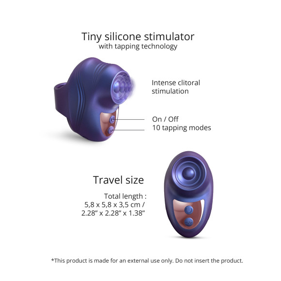 Синий клиторальный стимулятор на палец Kisscool Синий клиторальный стимулятор на палец Kisscool