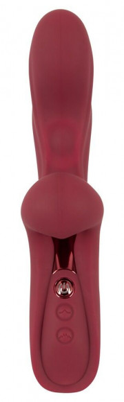 Малиновый вибратор-кролик с функцией постукивания 2 Function Rabbit Vibrator - 22,3 см.
