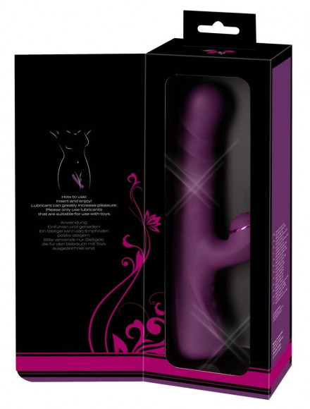 Фиолетовый вибратор-кролик с функцией постукивания и фрикциями 3 Function Rabbit Vibrator - 23,7 см.