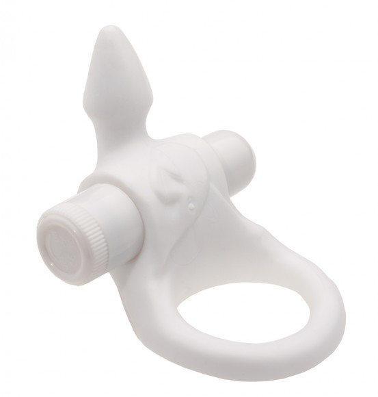 Белое виброкольцо Max с клиторальным шипом Белое виброкольцо Max с клиторальным шипом