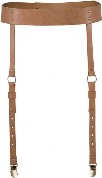 Коричневые подтяжки для чулок с поясом Bijoux Indiscrets Коричневые подтяжки для чулок с поясом Bijoux Indiscrets