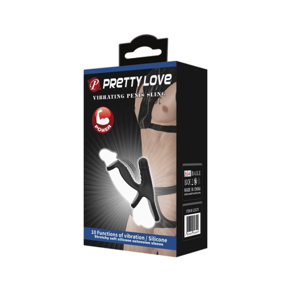 Черная вибронасадка на пенис Vibrating Penis Sling Черная вибронасадка на пенис Vibrating Penis Sling