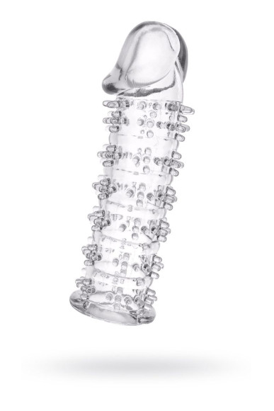 Гелевая прозрачная насадка с шипами - 12 см. Гелевая прозрачная насадка с шипами - 12 см.