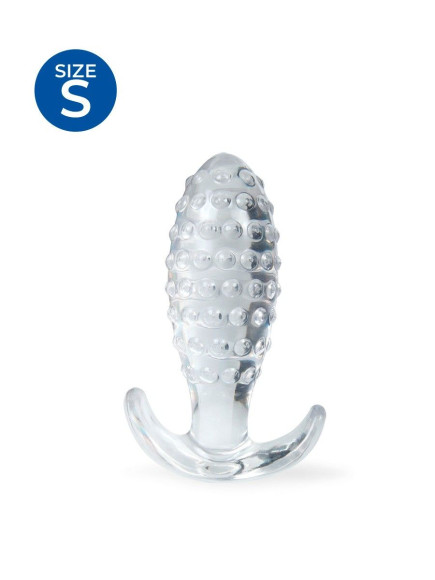 Прозрачная анальная пробка с шишечками - 6,5 см. Прозрачная анальная пробка с шишечками - 6,5 см.