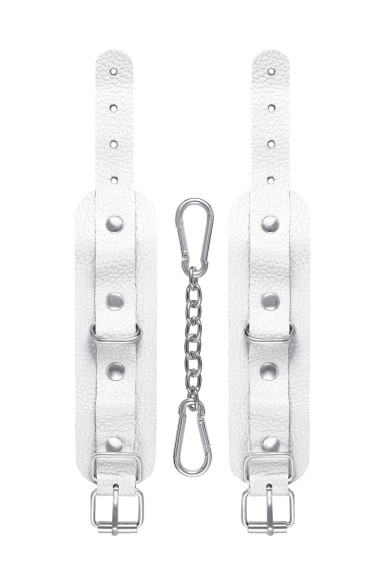 Белые узкие наручники-браслеты со скруглёнными углами