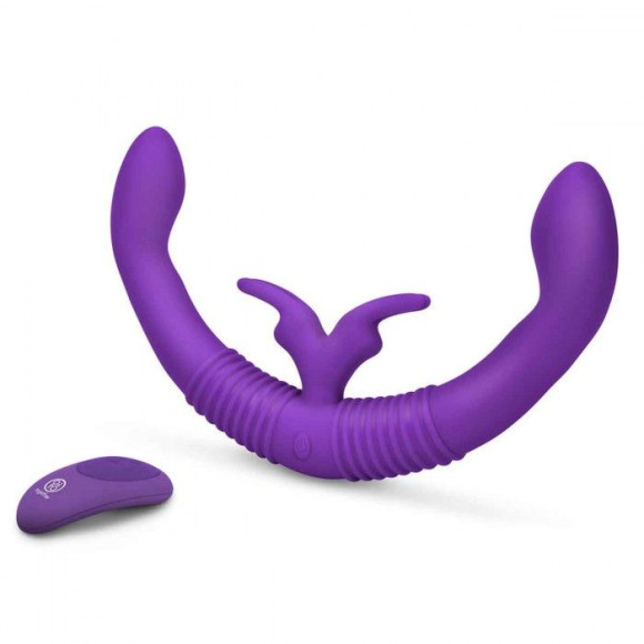 Фиолетовый двусторонний вибратор Together - 35,6 см. Фиолетовый двусторонний вибратор Together - 35,6 см.