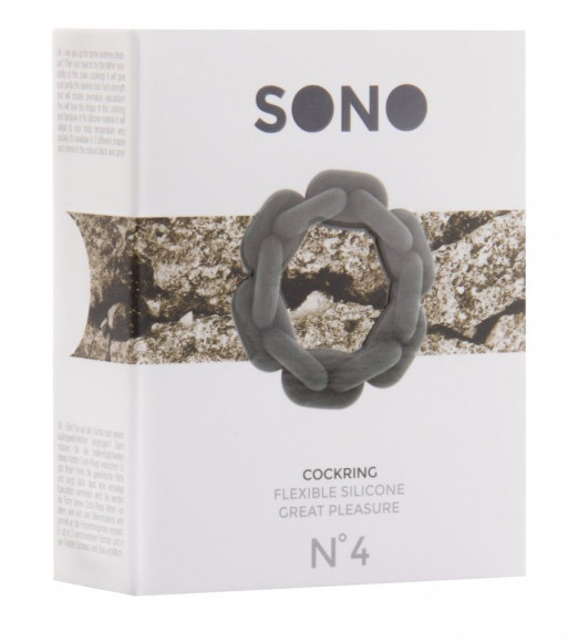 Серое эрекционное кольцо SONO №4 