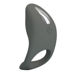 Серое эрекционное кольцо с вибростимуляцией клитора Серое эрекционное кольцо с вибростимуляцией клитора