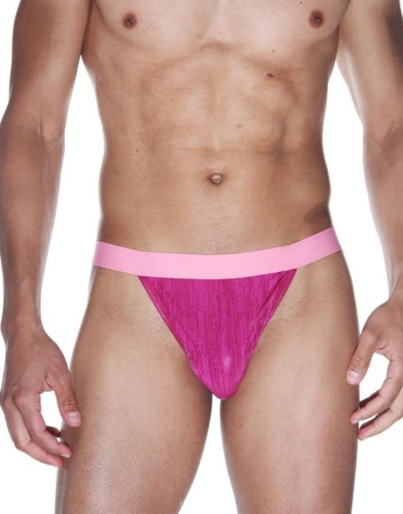 Ярко-розовые трусы-тонги на широком поясе Ярко-розовые трусы-тонги на широком поясе