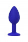 Синяя силиконовая анальная пробка Brilliant с прозрачным кристалллом - 7 см. Синяя силиконовая анальная пробка Brilliant с прозрачным кристалллом - 7 см.