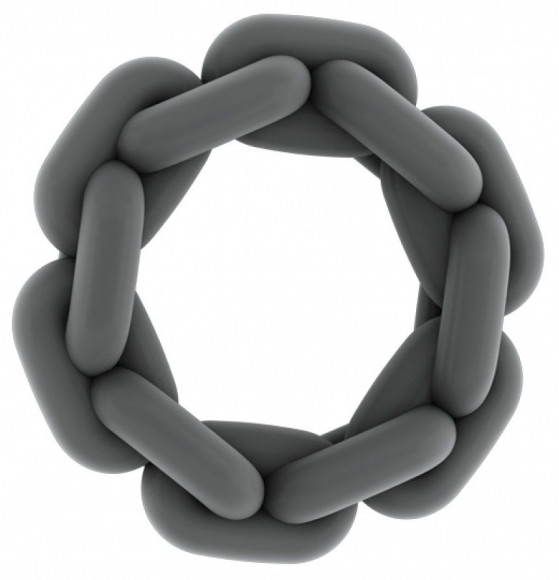 Серое эрекционное кольцо SONO №5 