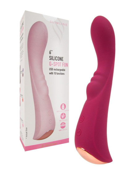 Малиновый вибратор для G-стимуляции - 19,1 см.