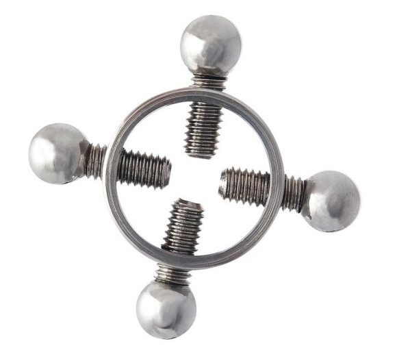 Серебристые зажимы для сосков на винтах Серебристые зажимы для сосков на винтах