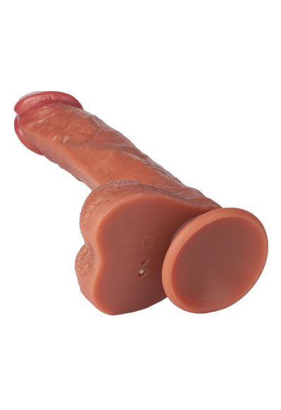 Реалистичный вибромассажёр с нагревом, вращением, возвратно-поступательными движениями и пультом ДУ - 22 см. Реалистичный вибромассажёр с нагревом, вращением, возвратно-поступательными движениями и пультом ДУ - 22 см.