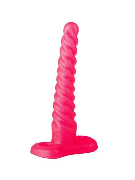 Спиралевидный гелевый плаг розового цвета - 15 см. Спиралевидный гелевый плаг розового цвета - 15 см.