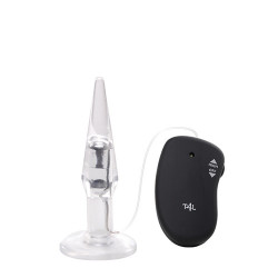 Прозрачная анальная пробка с вибрацией VIBRATING PLUG JAMMY JELLY ANAL POINT OF PLEASURE SMALL - 13,5 см.