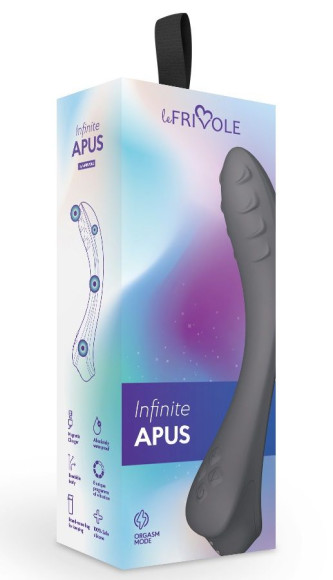 Темно-серый вибратор для G-точки Apus - 19 см. Темно-серый вибратор для G-точки Apus - 19 см.