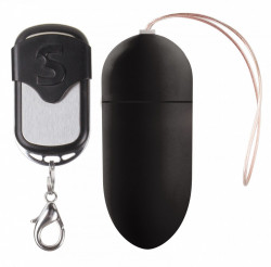 Чёрное перезаряжаемое виброяйцо с ДУ Rechargeable Vibrating Egg
