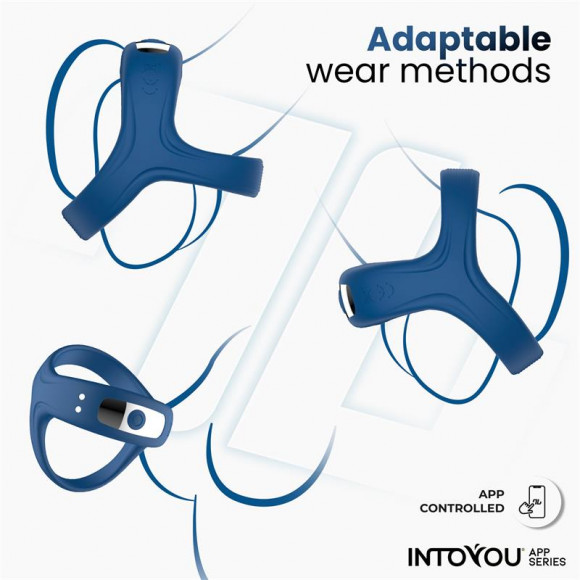 Синее интерактивное эрекционное виброкольцо Rank Синее интерактивное эрекционное виброкольцо Rank