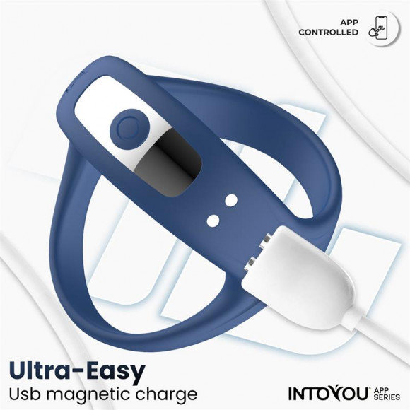 Синее интерактивное эрекционное виброкольцо Rank Синее интерактивное эрекционное виброкольцо Rank