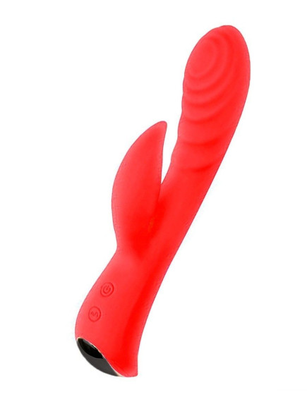 Красный перезаряжаемый вибратор-кролик - 19,1 см. Красный перезаряжаемый вибратор-кролик - 19,1 см.