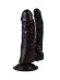 Двойной чёрный фаллоимитатор на присоске - 15 см. Двойной чёрный фаллоимитатор на присоске - 15 см.