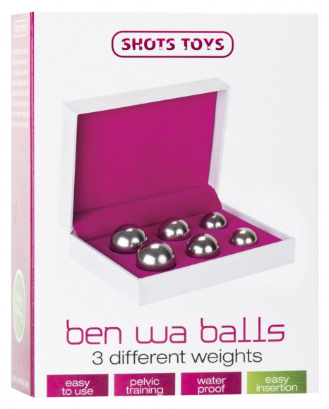 Набор из 6 серебристых вагинальных шариков Ben Wa Balls Set 