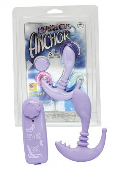 Сиреневый вибратор для тройной стимуляции - 10,5 см. Сиреневый вибратор для тройной стимуляции - 10,5 см.