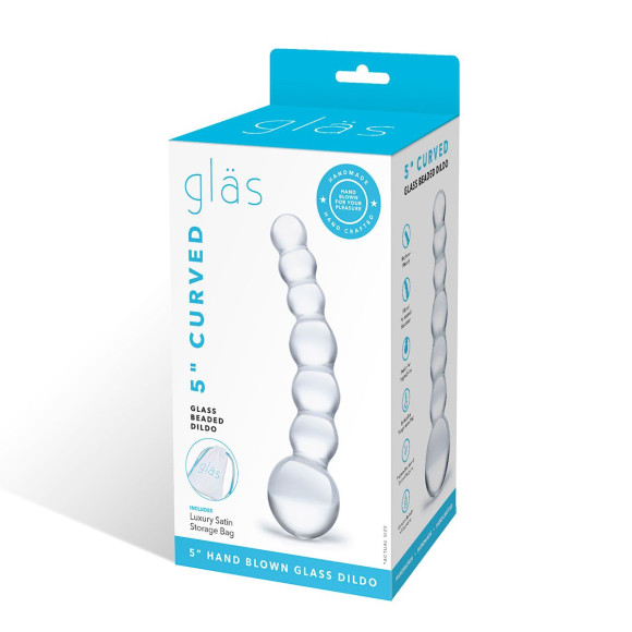 Изогнутный прозрачный стимулятор Beaded Dildo - 13 см. Изогнутный прозрачный стимулятор Beaded Dildo - 13 см.